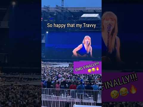 So happy that my Travvy made it to the surprise set!🤣 #taylorswift #swiftie #traviskelce #erastour