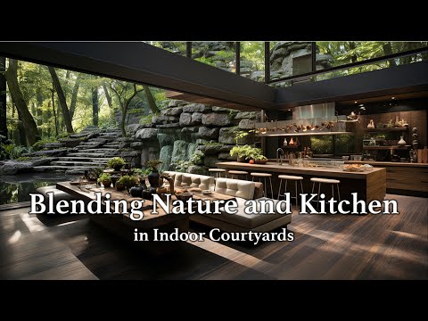 Harmonious Design: Blending Nature and Kitchen in an Indoor Courtyard. Part 1