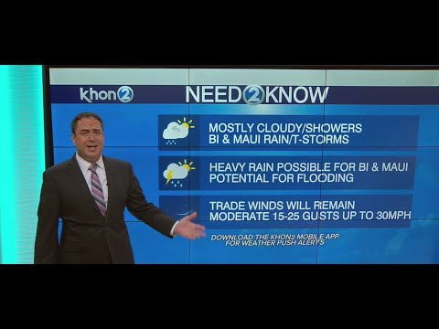 Potential heavy rain, possible thunderstorms