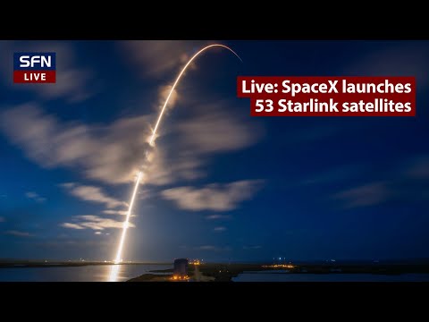 Watch a spectacular dawn launch of a SpaceX Falcon 9 rocket with 53 Starlink satellites