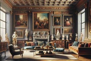 Create a high-definition realistic image showcasing the enhancement of personal spaces through artistic expression. The scene depicts an stylishly decorated room, where the walls adorned with eclectic artwork, including ornate oil paintings in a style reminiscent of the 16th century Dutch masters. There are striking sculptures occupying unanticipated corners of the room. Furthermore, the furniture itself appears as a lovingly chosen collection, each piece narrating a unique story. The balance of color, texture, and form fills the room with an ambience that reflects individuality and personal expression.