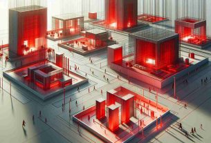 A high definition, realistically rendered image that portrays the concept of inclusive architecture. This includes structures and spaces that are designed in an insightful and innovative way to cater to diverse needs. The structures in the scene should demonstrate functionality for individuals of different abilities and requirements. The prominent color theme of these structures is red denoting energy and dynamism.