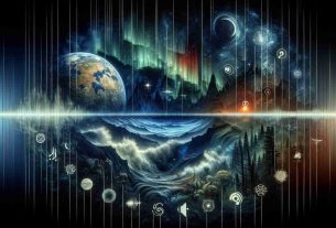 A fine-detailed, high-definition image showcasing some of Earth’s mysteries. The concept is unique and unprecedented, fusing auditory metaphors with visual representation. Imagine a hauntingly beautiful visual symphony that portrays mystical elements like the Northern lights, deep sea trenches, dense jungles, vast deserts, and towering mountains. Paired with sound symbols or icons, these elements serve as an embodiment of the diverse soundscapes around our precious planet.