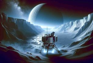 Create a highly detailed and realistic image that represents NASA's next mission exploring the depths of Enceladus, a distant icy moon. The image should provide the viewer a sense of mystery and exploration about this far-off celestial body, showcasing the spacecraft designed to withstand the harsh environment, perhaps even plowing through ice or erupting geysers as it attempts to illuminate the unknown.