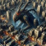 Detailed high-definition image portraying an enigmatic creature, previously unseen, that has been discovered hidden within a densely stacked urban environment. The creature's appearance prompts a sense of surprise and curiosity. The cityscape forms an intricate backdrop, with towering architecture, bustling streets, and vibrant city lights hinting at its urban jungle nature.