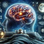 A high-definition, realistic image representing a new groundbreaking study changing our understanding of sleep. The image features a detailed 3D model of the human brain, highlighted areas indicating sleep activity, surrounded by floating scientific diagrams and reports detailing key findings. The adjacent visual elements represent crucial elements of sleep: a serene night sky, a comfortable bed, and the moon's phases, symbolizing different stages of sleep. The title 'This Incredible New Study Will Change Everything You Know About Sleep' emblazoned at the top in bold, impactful text.