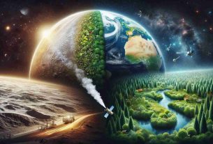 An intricate, high-definition image showcasing the impact of space exploration on our environment. The scene should focus on a half-explored planet on one side, with a spacecraft leaving a trail of emission subtly indicating environmental disruption. On the other side, indicate a healthy environment with vibrant, untouched nature: trees, rivers, wildlife, to signify a flourishing ecosystem. The contrast should express the difference between untouched nature and space traveled areas.