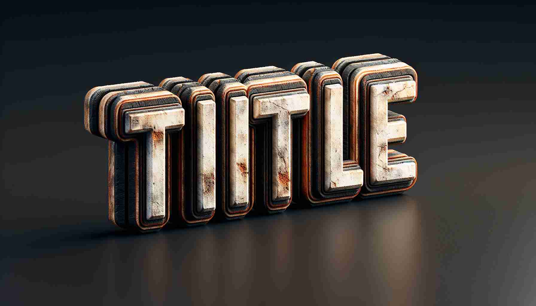 A high-definition, realistic rendering of the word 'Title', textured and styled as if it were an actual, tangible object.