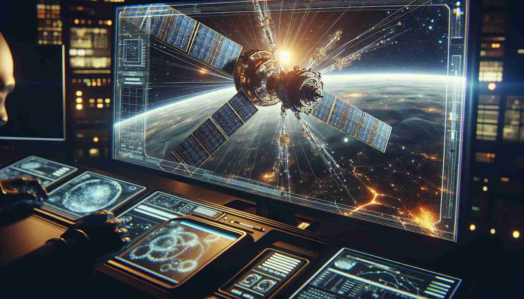 Generate a high-definition, realistic illustration of a ground-breaking scene in space exploration and maneuvering. Picture the moment of a spacecraft deploying a new kind of device or mechanism meant for interstellar travel. Show the craft orbiting a celestial body, its technology shimmering with cutting-edge designs. Projections of analytical data float across the screen of an onboard computer system, showing the path of future explorations. This is a landmark moment, symbolizing a new era in the human race's ability to rove and maneuver through the vast universe.