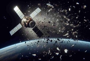 A realistic high-definition depiction of a Russian satellite experiencing a failure in outer space. As a result of this malfunction, the satellite begins to disintegrate, creating a storm of space debris. This scene shows fragments of the satellite, varying in size and shape, scattering across the vast dark expanse of space. Please capture the stark contrast between the bright reflective debris and the deep blackness of space. The Earth can be seen far in the distance, a blue and white sphere creating a stunning backdrop to this catastrophic event.