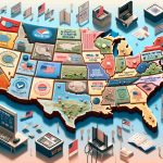 Generate a hyperrealistic, high-definition image displaying the concept of exploring alternative voting methods across different U.S. states. The image should visually represent a range of voting methods including electronic voting machines, paper ballots, mail-in voting, and early voting. Different geographical areas across the U.S. should be depicted (both urban and rural), along with distinct state boundaries to represent diversity in voting practices. Do not include any symbols or identifiers tied to specific political parties or individuals.