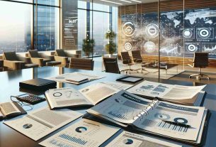 Realistic, high-definition image depicting a modern office setting, with documents spread across the table. These documents should emphasize a theme of recent developments and an overview of the financial landscape. The scene should project an atmosphere of strategic planning and corporate decision-making, with charts, graphs and other financial data prominently displayed. There should also be symbols of Momentus Inc., such as a logo or other branded elements, yet these elements must be generic and non-specific to avoid copyright issues.