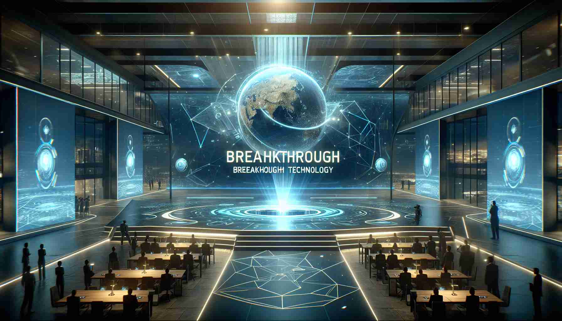 A high-definition, realistic image showcasing the unveiling of breakthrough technology, which is seen as a pivotal element in the future digital landscape of Indonesia. This new technical innovation is displayed prominently, symbolizing the bright prospects Indonesia's digital industry holds. The setting and ambiance reflect an atmosphere of anticipation and exciting prospective transformation in the realm of technology.