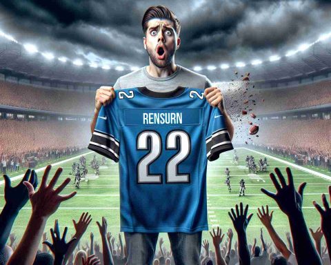 A realistic high-definition image illustrating a surprising turn of events in the career of a top-tier football player, emphasizing an unforeseen change in team affiliation. The image could display the athlete, emotion evident on their face, holding a jersey of the new team while standing in the middle of a lush football stadium filled with a mix of shocked and cheering audience. No specific football player, team or league is directly revealed or implied.