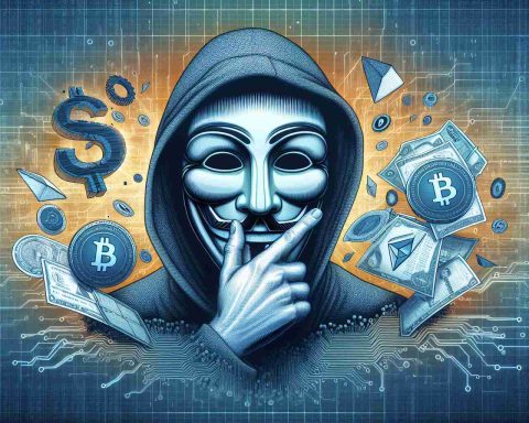 A detailed, realistic digital image in high definition showing a symbolic representation of a shocking revelation about the undisclosed relationship between anonymous public figures and the world of Cryptocurrency.