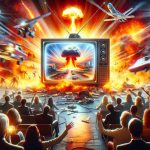 A highly detailed and realistic image depicting the excitement and surprise brought on by the return of fictitious television legends with thrilling, explosive new episodes. Convey this through relevant elements, such as a brightly lit vintage television screen exhibiting a thrilling scene full of action, a sensation of shock and anticipation in the atmosphere symbolizing the return of these legends, and symbolic references to explosive plot developments.