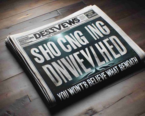 A high-definition, realistic image of a breaking news headline that reads, 'Shocking Discovery Unveiled: You Won't Believe What Lies Beneath' featured on a newspaper with dramatic typography.