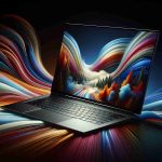 Generate a high-definition, realistic image of newly revealed laptop screens with a significant improvement in display quality. The laptops should be modern in design with a thin bezel and have crisp and vibrant displays, showcasing the advancements in technology.