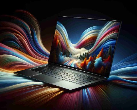 Generate a high-definition, realistic image of newly revealed laptop screens with a significant improvement in display quality. The laptops should be modern in design with a thin bezel and have crisp and vibrant displays, showcasing the advancements in technology.