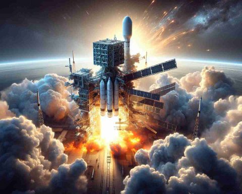 Create a detailed, HD image depicting the magnificent scene of a new military satellite being launched into space. The complexity and astounding engineering of the satellite leaves experts amazed. Render the awe-inspiring scene with intricate details and nuances, showing the rocket mid-launch amidst an intense fiery plume, clear skies, and with the Earth in the background creating a breathtaking backdrop.