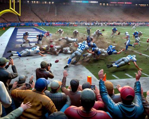 Highly-detailed realistic photograph showcasing an unexpected turn of events during a riveting Monday Night Football game. The scene captures the intense emotions of players and spectators alike, as they all struggle to come to terms with the surprising outcome of the match.