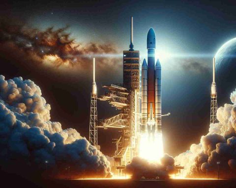 Generate a high-definition, realistic image of space exploration rockets, poised for launch and ready to soar through the sky.