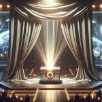 An high definition, realistic depiction of a conceptual scene indicating a revolution in innovation. The scene includes the unveiling moment of a futuristic technology or concept that is about to drastically change the world. The ambience is full of anticipation, with symbolic elements such as a large curtain about to be pulled back, or a bright light waiting to erupt from a box. The overall setting has a sci-fi vibe, with futuristic tools or gadgets, presenting a promising vision of the rapidly approaching future.