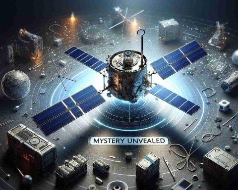 A high-definition, photorealistic image showcasing 'Mystery Unveiled', the disruptive satellite initiative of a significant technology company. This image should capture the essence of groundbreaking innovation, with a satellite in the centerpiece, and various technological components surrounding it to represent the venture. It should convey a sense of excitement and the potential impact of such an initiative on the world of technology.