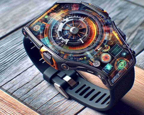 Generate a realistic high-definition image of an innovative new piece of wearable technology. This gadget should be visually impressive and suggest advanced capabilities, sparking a sense of disbelief about what it could possibly do.