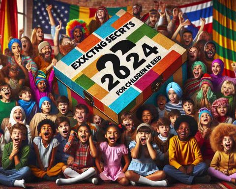 Imagine a high-definition image representing the theme, 'Exciting Secrets Revealed for Children in Need 2024'. This image evokes anticipation and delight. It could maybe include a vibrant and large mystery box with the year '2024' in bold visible on it, surrounded by children of diverse descents like Hispanic, Caucasian, Middle Eastern, South Asian, and Black. They are all showing expressions of curiosity and excitement. The children vary in gender and are dressed in eclectic, vibrant colors, brightening up the room they're in. Laughter and excitement fill the air, capturing the joyous spirit of discovery.