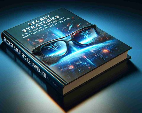 A high definition, realistic depiction of a book cover titled 'Secret Strategies Unveiled: How to Watch the Most Anticipated Event of the Year.' The cover consists of dynamic and engaging visuals to encapsulate the theme of the book and its content. It is likely bold and attractive to captivate the prospective reader's attention. The cover design could comprise a pair of glasses reflecting an exciting, undefined event, representing the anticipation articulated in the title.