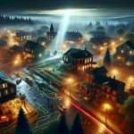 A high-definition, realistic image portraying a small town caught in a mysterious incident. The atmosphere is unsettling and the scene is filled with clues and elements that hint at shocking details about to be revealed. Dramatically lit, the scenery features quaint houses, tree-lined streets, a town center under the eerie glow of dusk, with trailing signs of peculiar activities, all contributing to the sense of mystery and suspense.