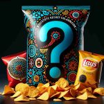 A high definition, realistic image of a thrilling and mysterious snack collaboration that has taken the concept of snacking to an unprecedented level. Please depict mysterious looking packaging that gives a hint of this exciting secret collaboration, perhaps with bold, contrasting colors and intriguing symbols or motifs. In the foreground, display an array of unique and innovative snacks, making sure to focus on their qualities, textures, and colors.