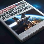 A realistic HD image depicting a newspaper headline that reads 'Shocking Revelation: Politician's Secret Space Mission Unveiled'. The newspaper should display a photograph of a spacecraft in outer space with Earth visible in the background. The design of the spacecraft should be futuristic and advanced, suggesting a secret mission of great importance, while the Earth should be colorful and lively, illustrating the vastness of space.