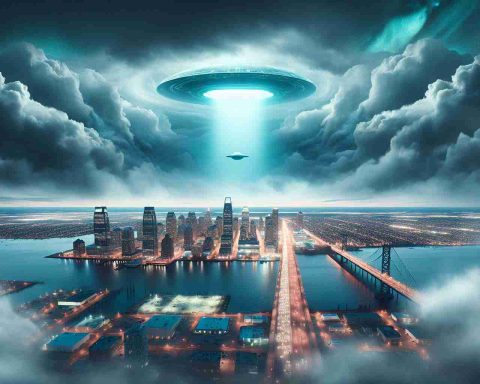 Create a highly realistic image that represents the mystery of Unidentified Aerial Phenomena (UAP) in New Jersey. This image should not depict the typical tourist areas, but rather, it should focus on the lesser-known areas of the state. Create a compelling, and often overlooked, portrayal of New Jersey, highlighting its unique mysteries and phenomena.