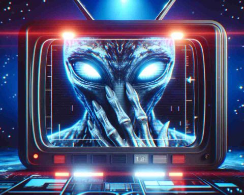 Generate a realistic, high-definition image representing the reveal of a new, unknown alien series. Focus on artistically capturing the suspense and mysterious elements surrounding the teaser, such as implied extraterrestrial beings or otherworldly technologies, in a conjectural TV show setting.