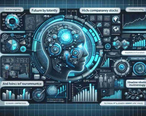 Realistic HD infographic showing the future potential of technology company stocks, with an emphasis on the role that artificial intelligence could play in optimizing investment strategies. Visualize this as charts, diagrams, and iconography related to AI and financial market trends.