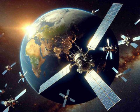 Depict a high-definition realistic scene representing a significant moment in the field of space exploration. Show many satellites orbiting Earth, indicating an impressive technological achievement. Pay particular attention to the details, such as the satellites themselves, the curvature of the Earth, and the depth of the space backdrop.