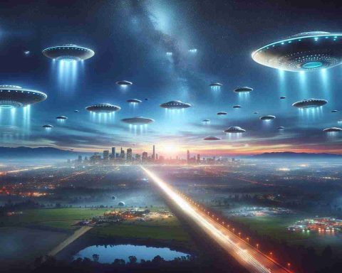 Create a realistic, high-definition image presenting a surge in UFO sightings worldwide. Depict the UFOs as a variety of unidentified aerial objects seen across different landscapes, ranging from bright city skylines to isolated rural areas under starlit skies, and even over oceans. Capture the sense of awe and uncertainty that people might feel when seeing such phenomena. Make it look as though we might be entering a new era of unexplained aerial activities.