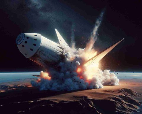 Realistic, high-resolution image of the Starship spacecraft from SpaceX, showing signs of an explosion. This image suggests a new chapter for the spacecraft and poses the question whether it will rise again or not.